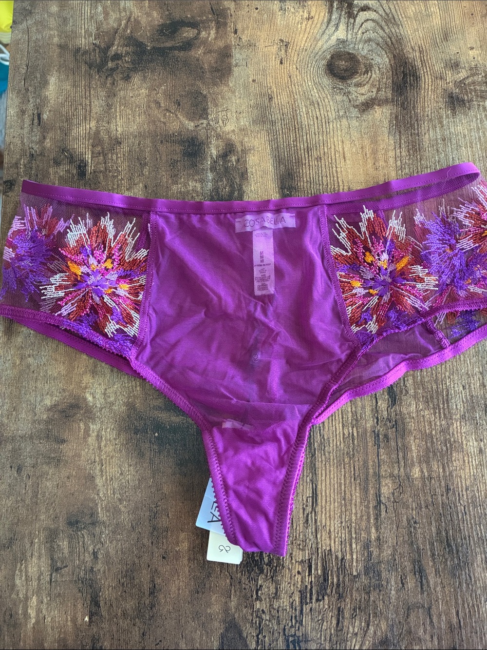 Cosabella Purple Embroidered Hipster Panty Maasai Hotpant Cyclamem M medium NWT